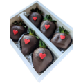 6pcs Black Red Heart Chocolate Strawberries Gift Box